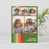 暖かいBohoストライプの – 5フォトコラージュ シーズンカード (スタンド正面)
