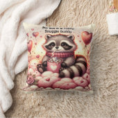 暖かくてファジーなラクーンバレンタイン クッション (ブランケット)