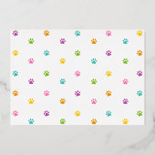 暖かくてファジーな新年ペット写真プラム実在金ゴールド 箔シーズンカード (裏面)