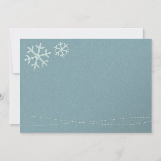 暖かくて居心地の良いフェイククリス感じ/刺繍されたカスタム シーズンカード (裏面)