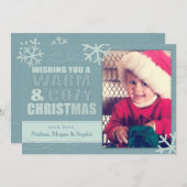 暖かくて居心地の良いフェイククリス感じ/刺繍されたカスタム シーズンカード (正面/裏面)