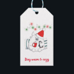 暖かくて居心地の良い/クリスマスモンスターパーソナライズされた/Christmas ギフトタグ<br><div class="desc">冬のおもしろい休暇を楽しむ手描きの怪物。言葉"暖かく居心地の良い"あなたはこのデザインのすべての文字をパーソナライズすることができる。</div>