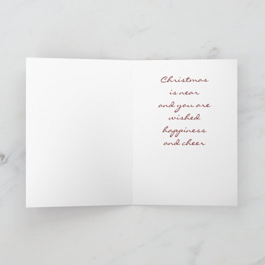 ***暖かくて疲れ果てた****クリスマス·ウィッシュ シーズンカード (内部)