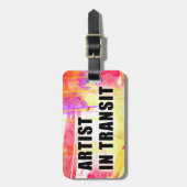 暖かくカラフルでカスタムな芸術家旅行ラベル ラゲッジタグ (正面縦)