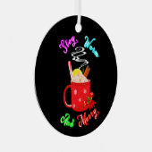 暖かくシナモンの雪メリー片クリスマス メタルオーナメント (正面右)