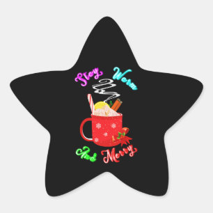 暖かくシナモンの雪メリー片クリスマス 星シール