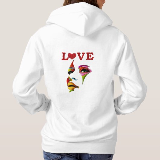 暖かくトスティユニセックスプルオーバーフード付きスウェットシャツ パーカ (裏面)