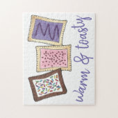 暖かくトースト風の朝食トースターペーストリージャンクフード ジグソーパズル (縦)