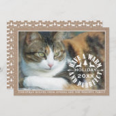 暖かくパーフェクトな休日のペットのクリスマスを持っている シーズンカード (正面/裏面)