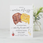 暖かくファジーなセーターホリデークリスマスパーティー 招待状 (スタンド正面)