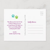 暖かくファジーなペット新年の写真タイポグラフィティール(緑がかった色) シーズンポストカード (裏面)