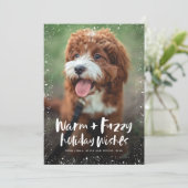 暖かくファジーな休日を願うペットのクリスマスカード シーズンカード (スタンド正面)