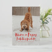 暖かくファジーな休日を願うペットのクリスマスカード シーズンカード (スタンド正面)