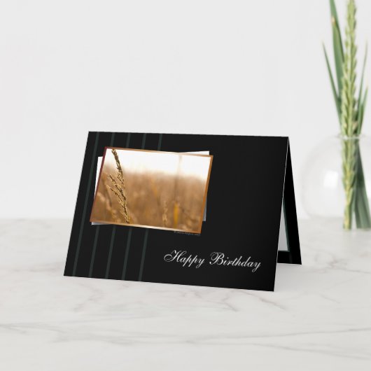 暖かく上品な誕生日 カード (正面)