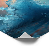 暖かく反射するターコイズ水の動的スプラッシュ ポスター (角)
