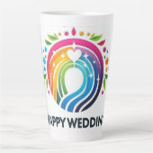 暖かく居心地の結婚良い贈り物 カフェラテマグ (正面)