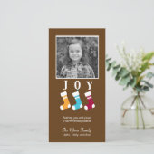 暖かく居心地の良いクリスマスホリデーフォトカード シーズンカード (スタンド正面)