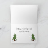 暖かく居心地の良いクリスマス雪だるまカード シーズンカード (内部)