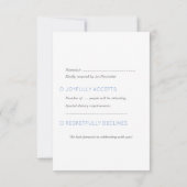 暖かく居心地の良いスキー冬のウェディングビーニーとミトン 出欠カード (裏面)