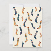 暖かく居心地の良い冬のパーティークリスマスソックス 招待状 (裏面)