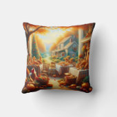 暖かく居心地の良い感謝祭の集まり クッション (裏面)