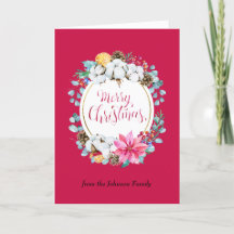 暖かく居心地の良い魔法クリスマスオーバルリースレッド