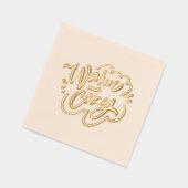 暖かく居心地の良い 箔ナプキン (左)