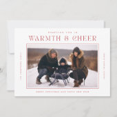 暖かさと応援 | 赤モダンのクリスマス4枚 シーズンカード (正面)