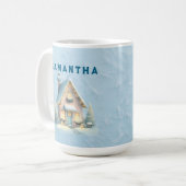 暖かなクリスマスギフト - 名前入りマグカップ コーヒーマグカップ (正面左)