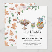 暖かなクリスマスパーティーの招待状 Let's Get Toasty (正面/裏面)