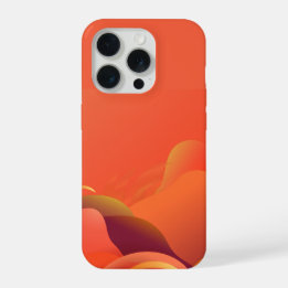 暖かなコーラルオレンジの抽象的なグラデーションの波 iPhone 15 PROケース