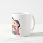 暖かな抱擁と輝く喜び コーヒーマグカップ (正面右)