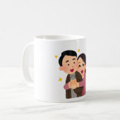 暖かな抱擁と輝く喜び コーヒーマグカップ (正面左)