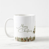 暖かエレガントいトーンterracottaクリスマスのキャンドル コーヒーマグカップ (左)