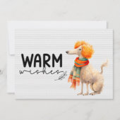 暖かモダンいウィッシュのスクリプトを持つ寒い天気のプードル シーズンカード (正面)