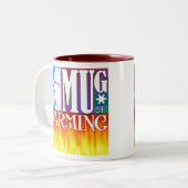 +暖まることの1つのマグ ツートーンマグカップ (正面左)