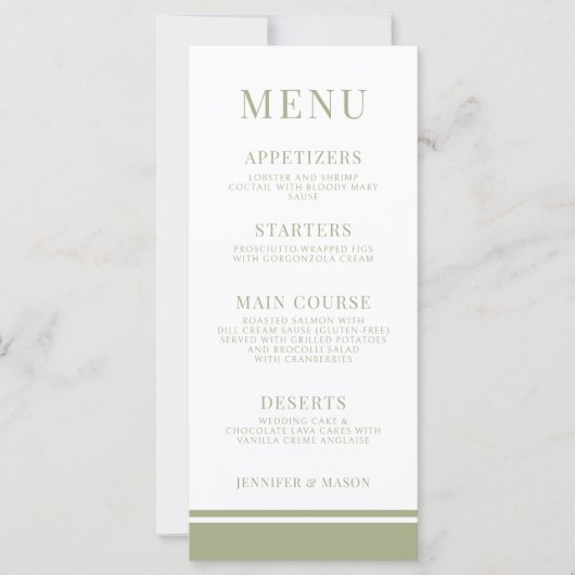 暖エレガントかいフローラの結婚素朴なメニューカード (正面)