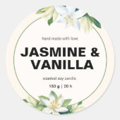 暖エレガントかい乳白色クリーム色の植物性キャンドルラベル ラウンドシール (正面)