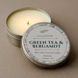 暖エレガントかい乳白色クリーム色の植物性キャンドルラベル ラウンドシール