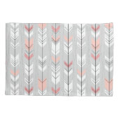 暖エレガントかい灰色の白いピンクの矢印が雨を降らせる 枕カバー (裏面)