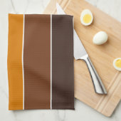 暖エレガントかい秋の色のストライプパターン キッチンタオル (四つ折り)