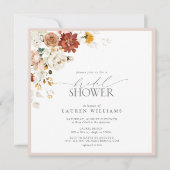 暖エレガントかい自然フローラブライダルシャワー 招待状 (正面)
