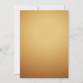 暖エレガントかい金ゴールドの日除けと花を避ける 招待状 (裏面)