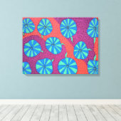 暖カラフルかいトーンの抽象芸術アークールト キャンバスプリント (インサイチュ (ウッドフロア))