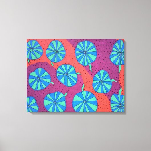 暖カラフルかいトーンの抽象芸術アークールト キャンバスプリント (正面)