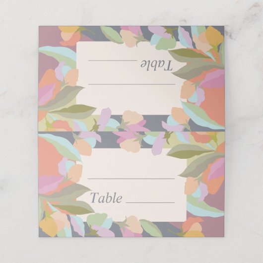 暖カラフルかいフローラエレガンスボホ結婚ズ プレイスカード (外部開封)