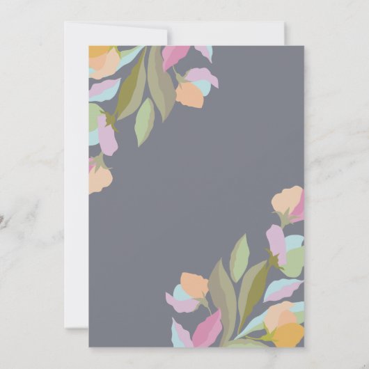 暖カラフルかいフローラエレガンスボホ結婚ズ 招待状 (裏面)