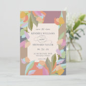 暖カラフルかいフローラエレガンスボホ結婚ズ 招待状 (スタンド正面)