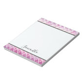 暖ガーリーかいピンクの白抽象芸術 ノートパッド (回転)