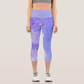 暖クールかい青の抽象芸術幾何学的パターン カプリレギンス (正面)